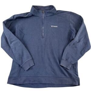 Columbia Sportswear Men's Blue 1/4 Zip Fleece Pullover XXL Made Sri Lanka